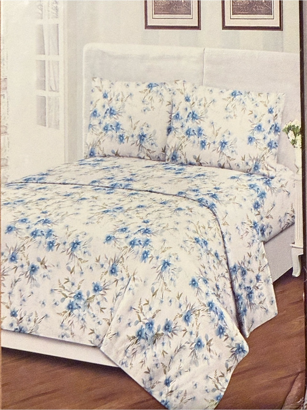 Tree Organic King Sheet Set - Blue Floral